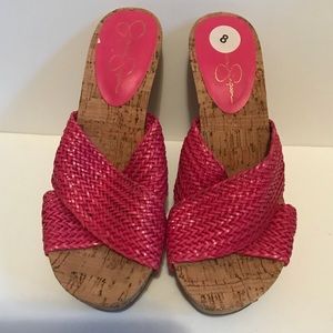 NWOT Jessica Simpson Pink Sandal Wedges